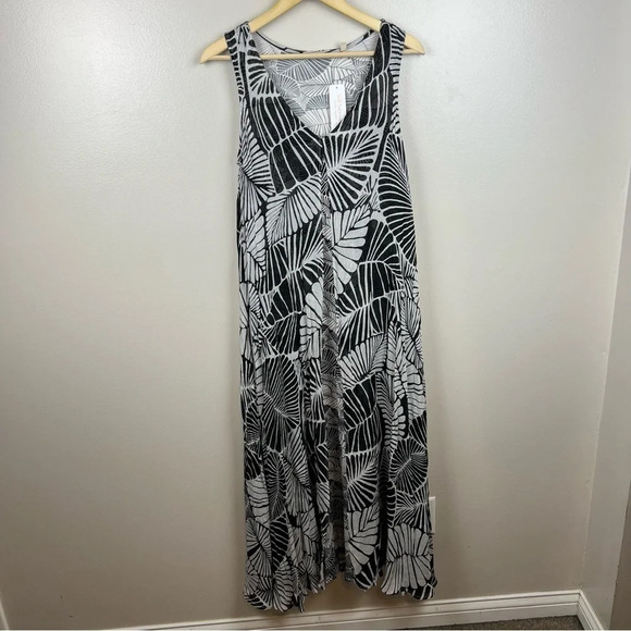 Soft Surroundings Miami Beach Maxi Dress Size Small Tropical Vacation Crinkle - Picture 2 of 10